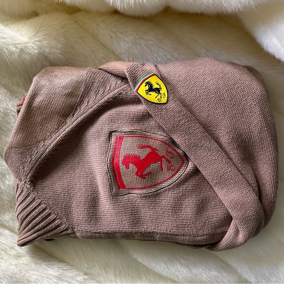 VINTAGE OFFICIAL SCUDERIA FERRARI X PUMA LARGE MENS ZIP UP SWEATER - Picture 2 of 9